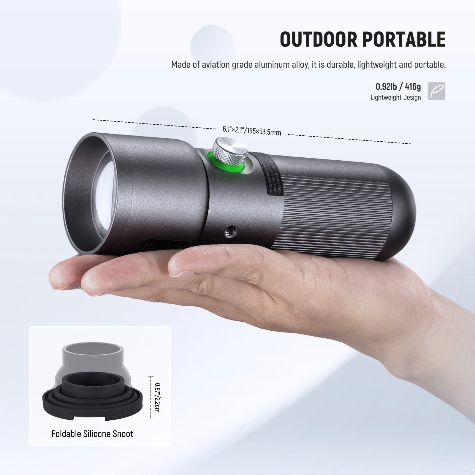 NEEWER BASICS FL10 Portable Photography Flashlight - Professional LED Light for DSLR Camera, Video Shooting & Studio Lighting - Perfect for YouTube, Vlogging, and Outdoor Photography
