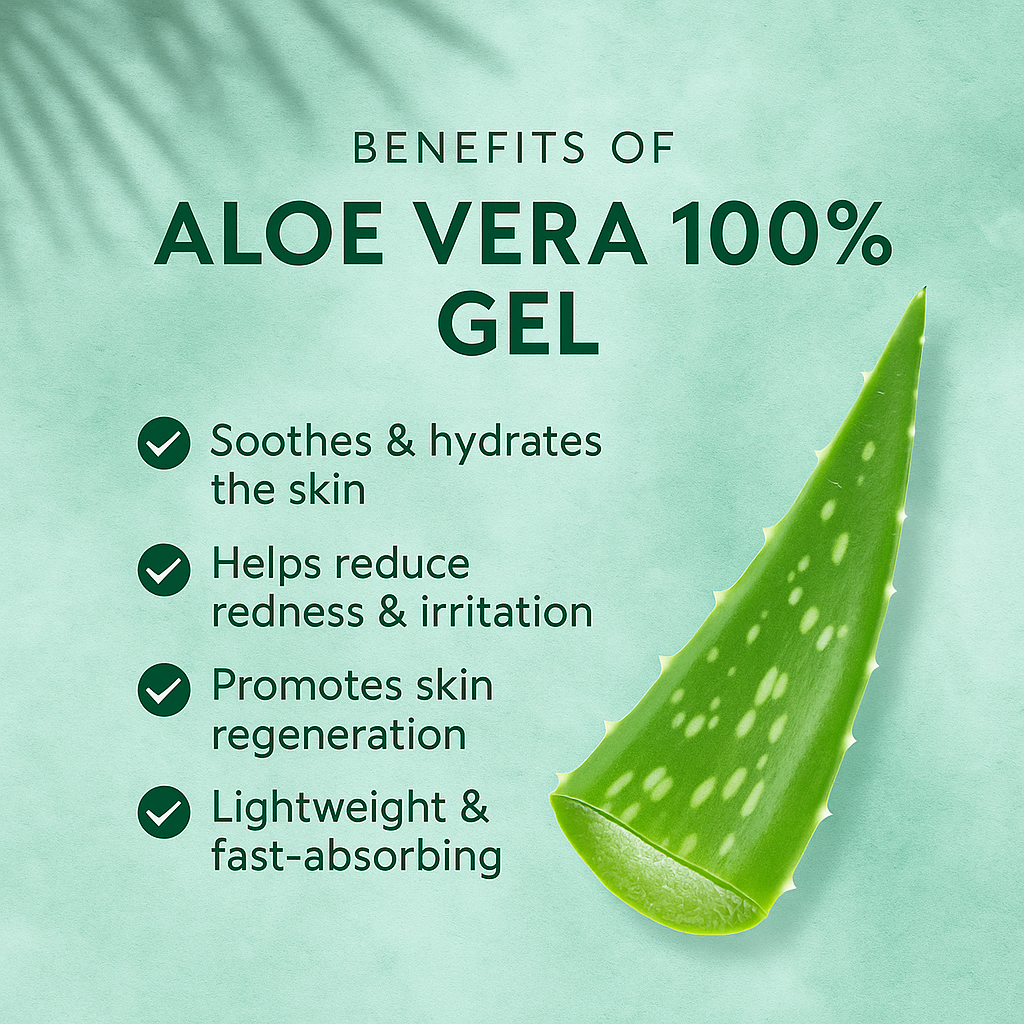 MCCOSNETICS NY 100% Pure Aloe Vera Gel for Face & Body - Soothing, Hydrating & Skin Repair Formula - Perfect for Sunburn Relief, After Sun Care & Daily Moisturizing