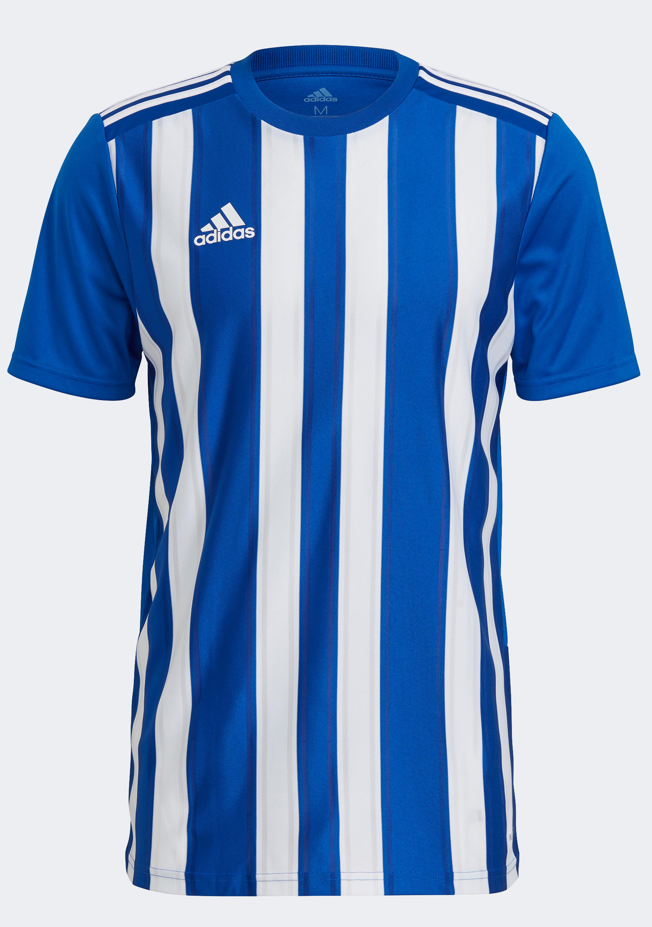 Adidas Men's Striped 21 Soccer Jersey - Blue & White - Lightweight Breathable Performance Shirt for Training & Match Play