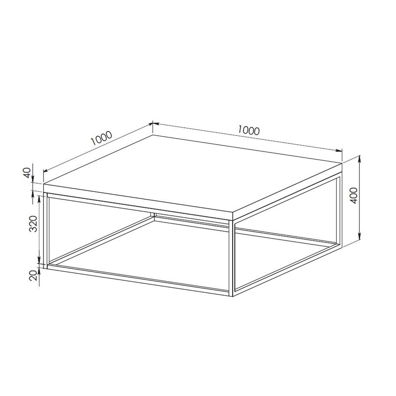 Chryzler 40-Inch Coffee Table with Metal Frame & Cement Look - Modern Industrial Style for Living Room, Lounge & Office Decor