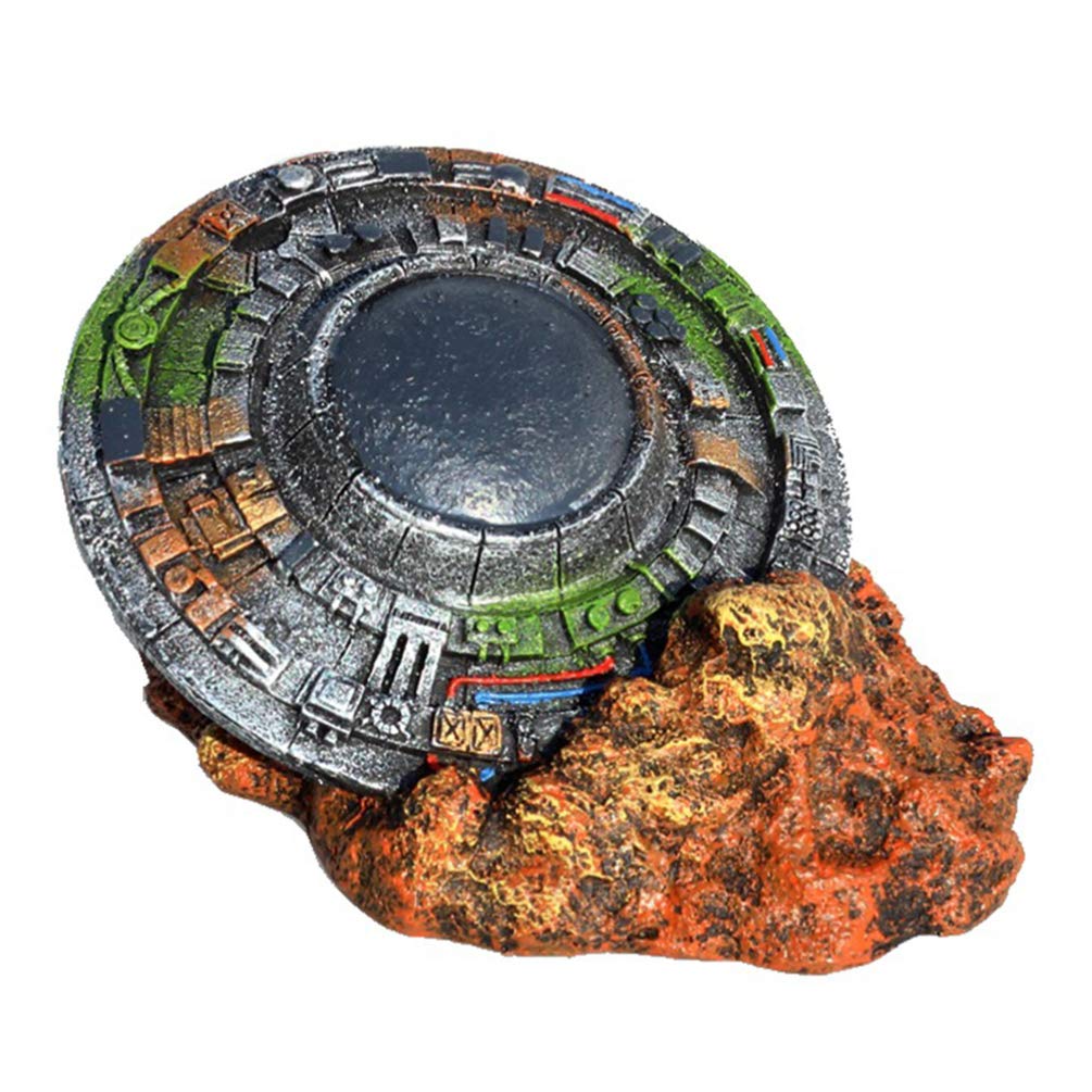 Hemobllo Resin Decor - 1Pc Chest Lizard Treasure Chest Sculpture, Animal Crawl Space Airplane UFO Decor, Sea Turtle Top Hat Figurine for Fish Tank & Home Decor | Perfect for Aquarium, Office Desk, and Gift Giving