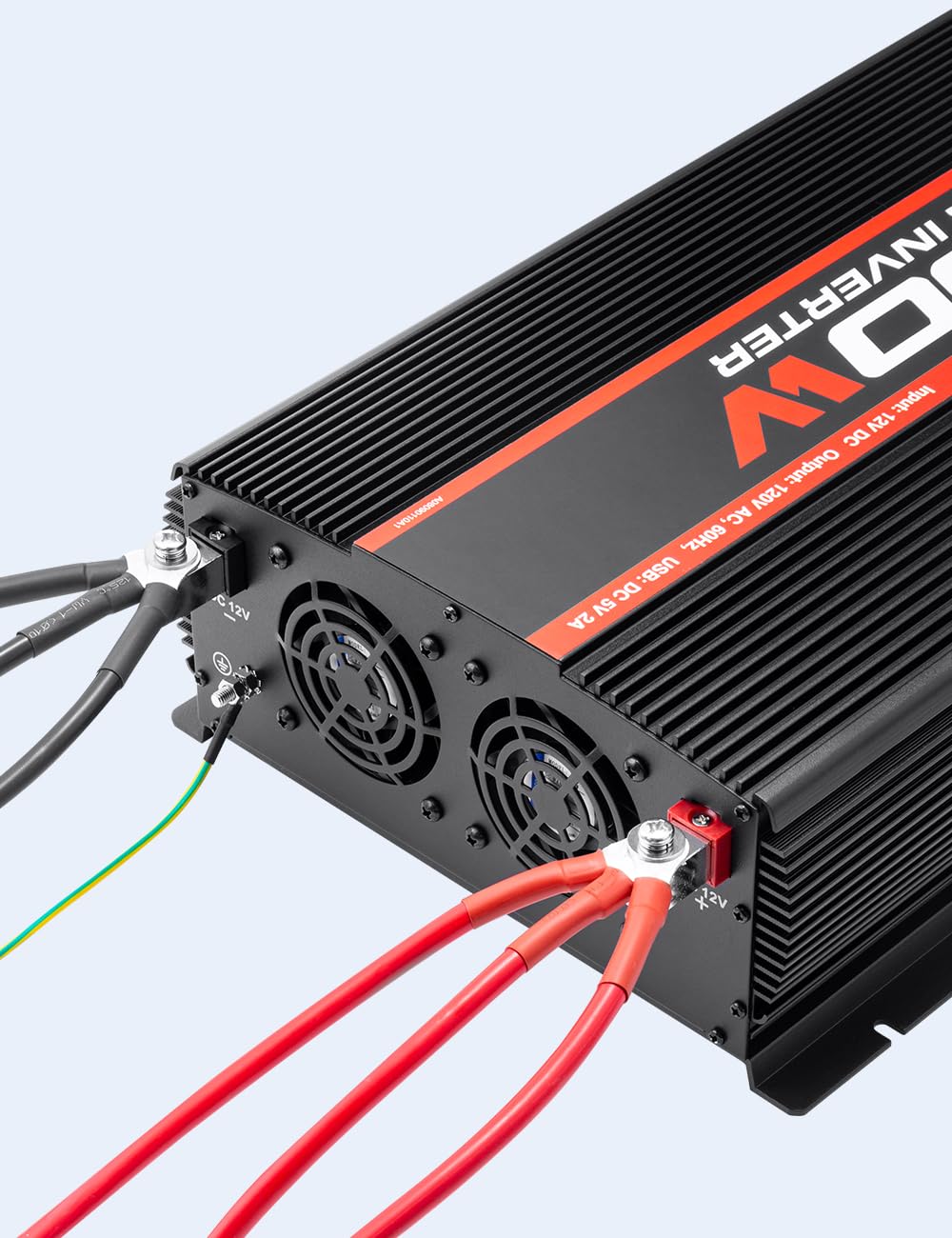 POTEK 5000W Power Inverter - 12V DC to 110V AC Converter with 4 AC Outlets & 2 USB Ports for Car, RV, Truck, Boat - Heavy Duty Black Power Inverter for Camping, Road Trips, Emergency Backup Power