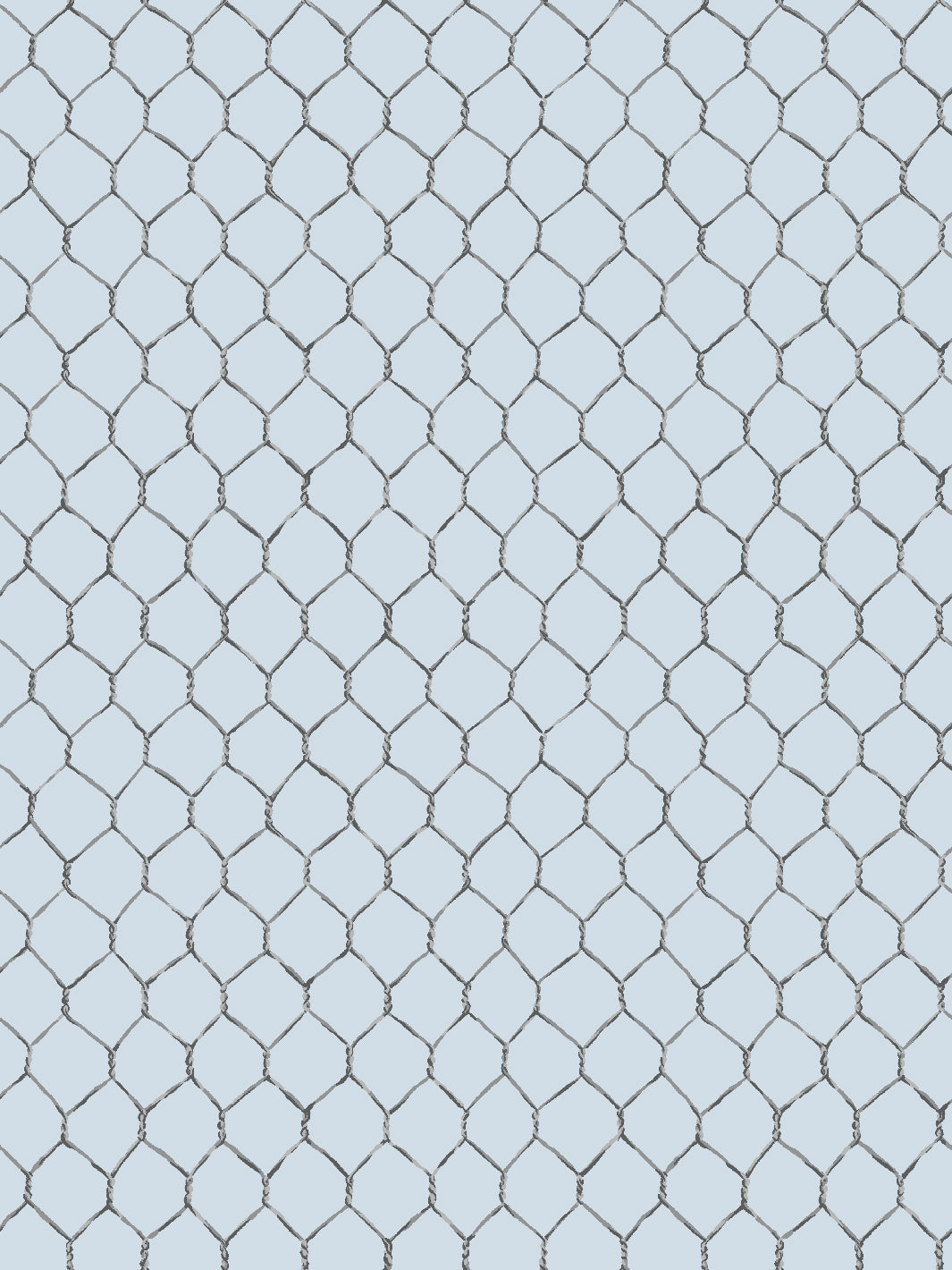 Evelyn's Chicken Wire Wallpaper by Sarah Jessica Parker - Metallic Misty Blue Peel & Stick Wallpaper for Farmhouse, Cottage & Vintage Home Decor