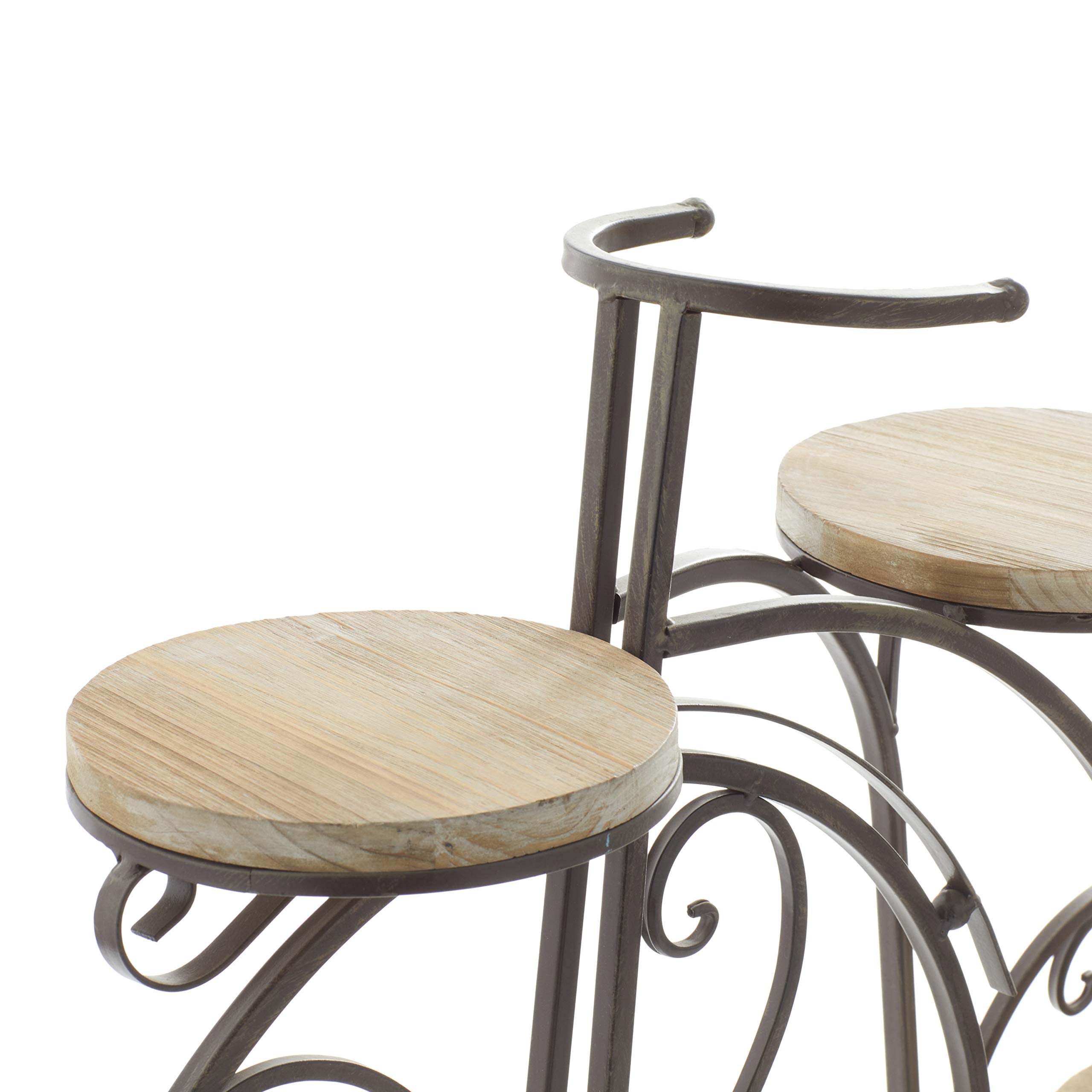 Deco 79 2-Tier Metal Bike Wall Shelf - Indoor Outdoor Plant Stand for Home & Garden Decor, 31