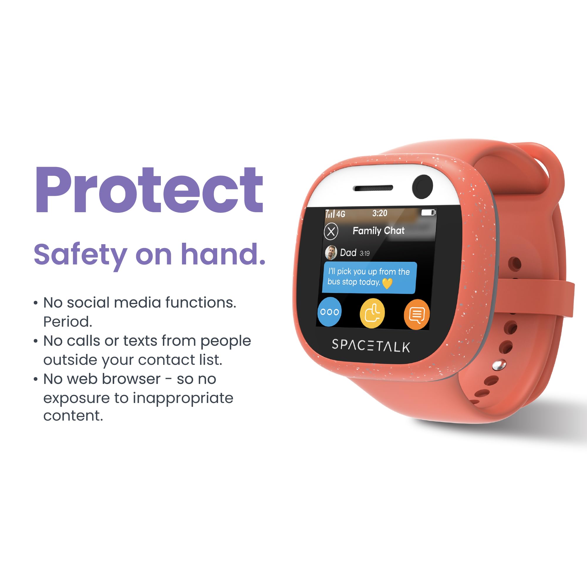 SPACETALK Kids Smart Watch 4G GPS Tracker with SOS & Camera - for School & Outdoor Safety