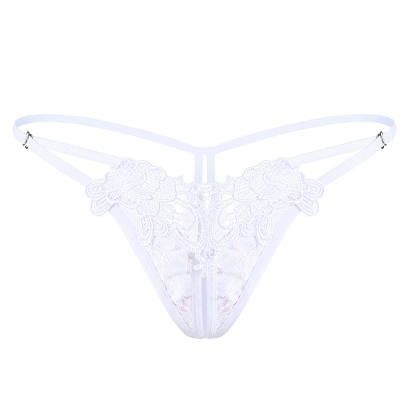 Sexy Hollow Embroidered Thong Panties for Women - Low Waist Stretch Lingerie with Side Cut Out Design - High Waist Bikini Underwear for Date Night & Special Occasions