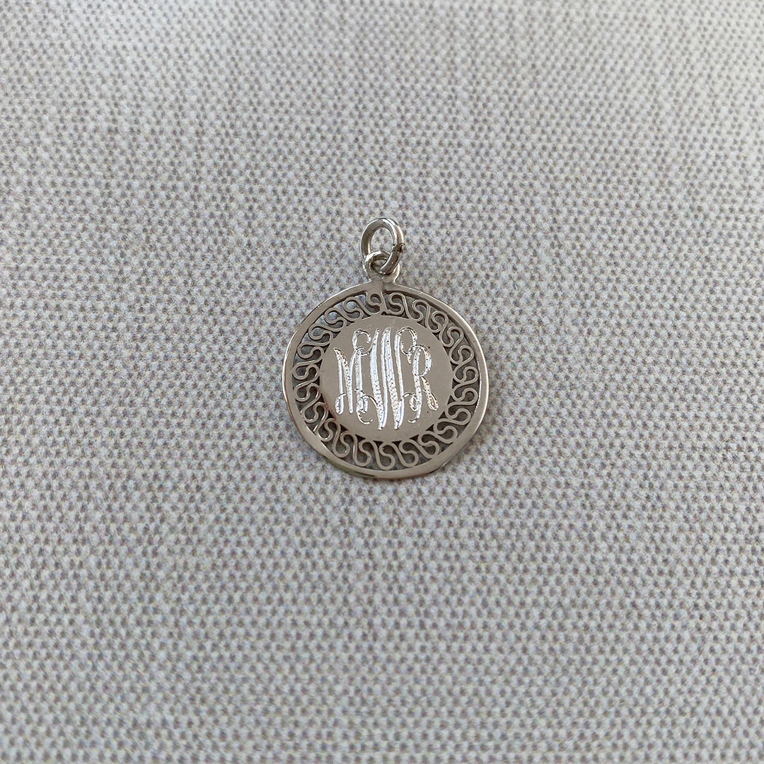925 Sterling Silver Small Filigree Disc Charm for Jewelry Making - Perfect for Necklaces, Bracelets & DIY Craft Projects