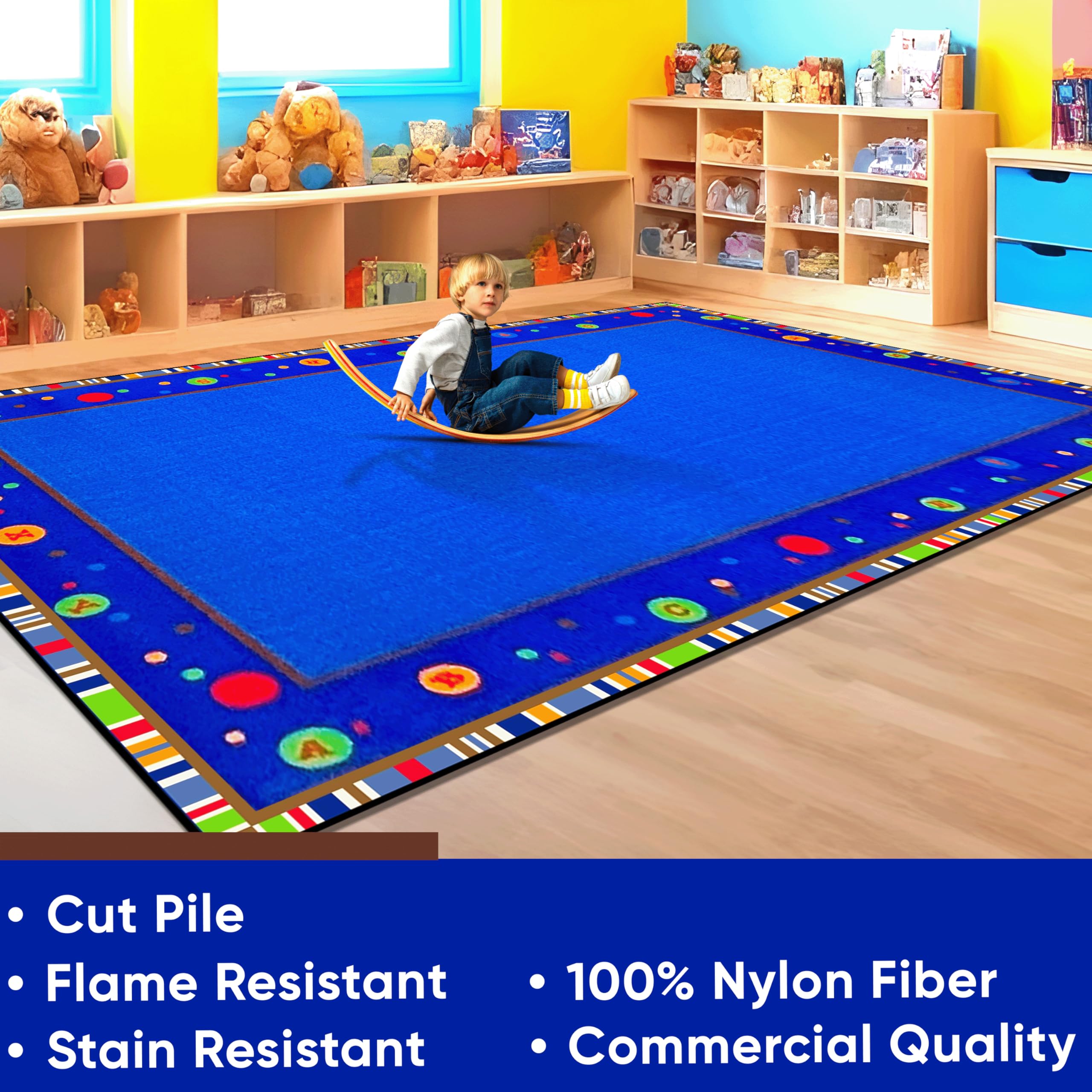 ABC Dots Educational Classroom Rug 6' x 8'6