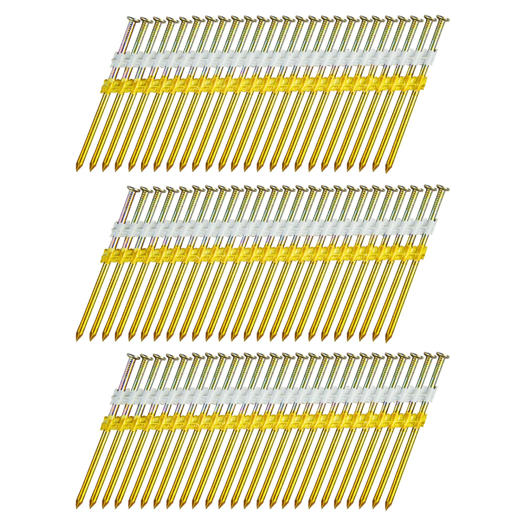 Meite 21 Degree 3-1/4-Inch x 0.131-Inch Round Head Framing Nails - 2000 Count Plastic Collated Smooth Shank Nails for Framing Nailer Guns - Perfect for Wood Framing, Roofing, Deck Building & Construction Projects