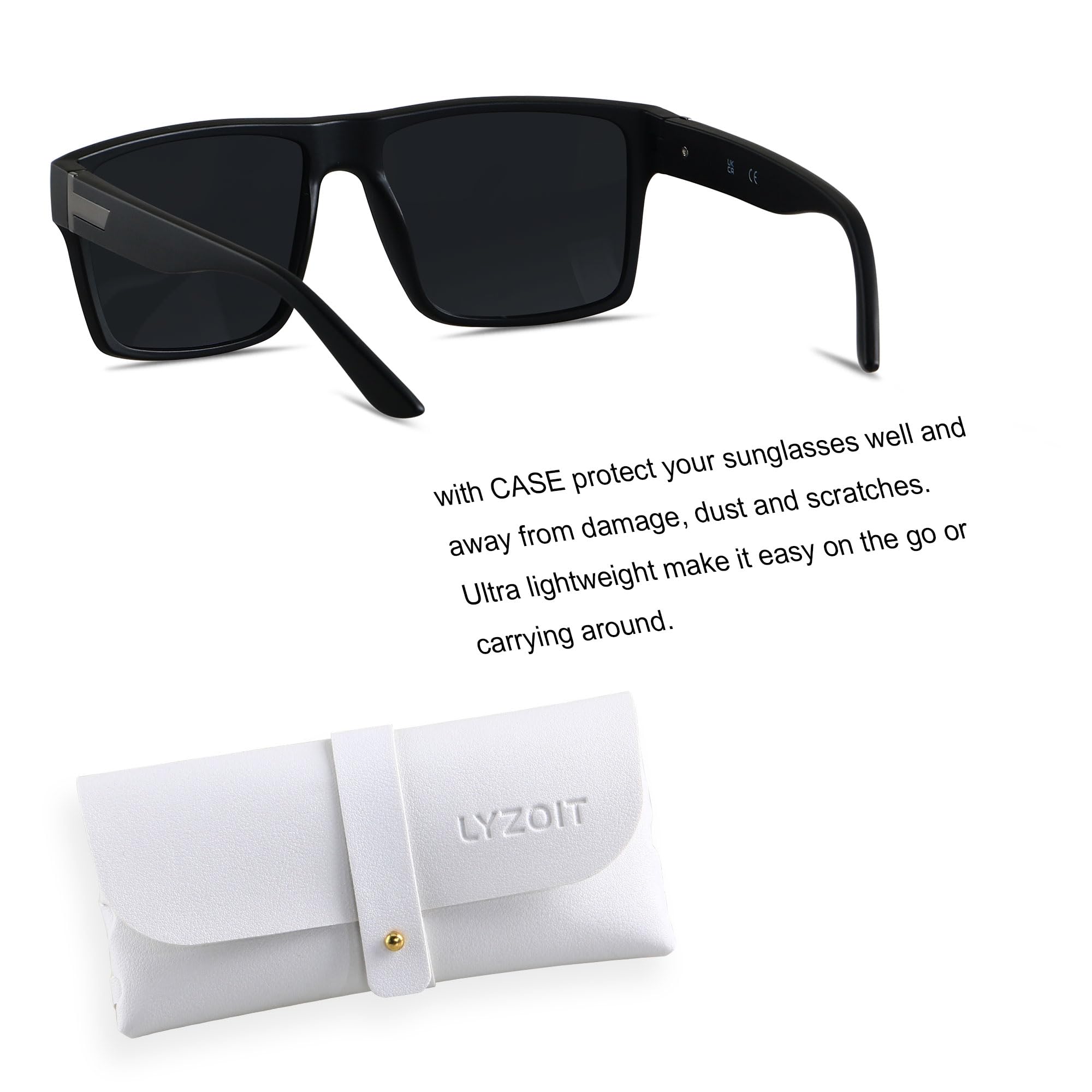 LYZOIT Square Polarized Sunglasses for Men & Women - UV Protection, Oversized Rectangle Shades for Driving, Beach & Outdoor Activities