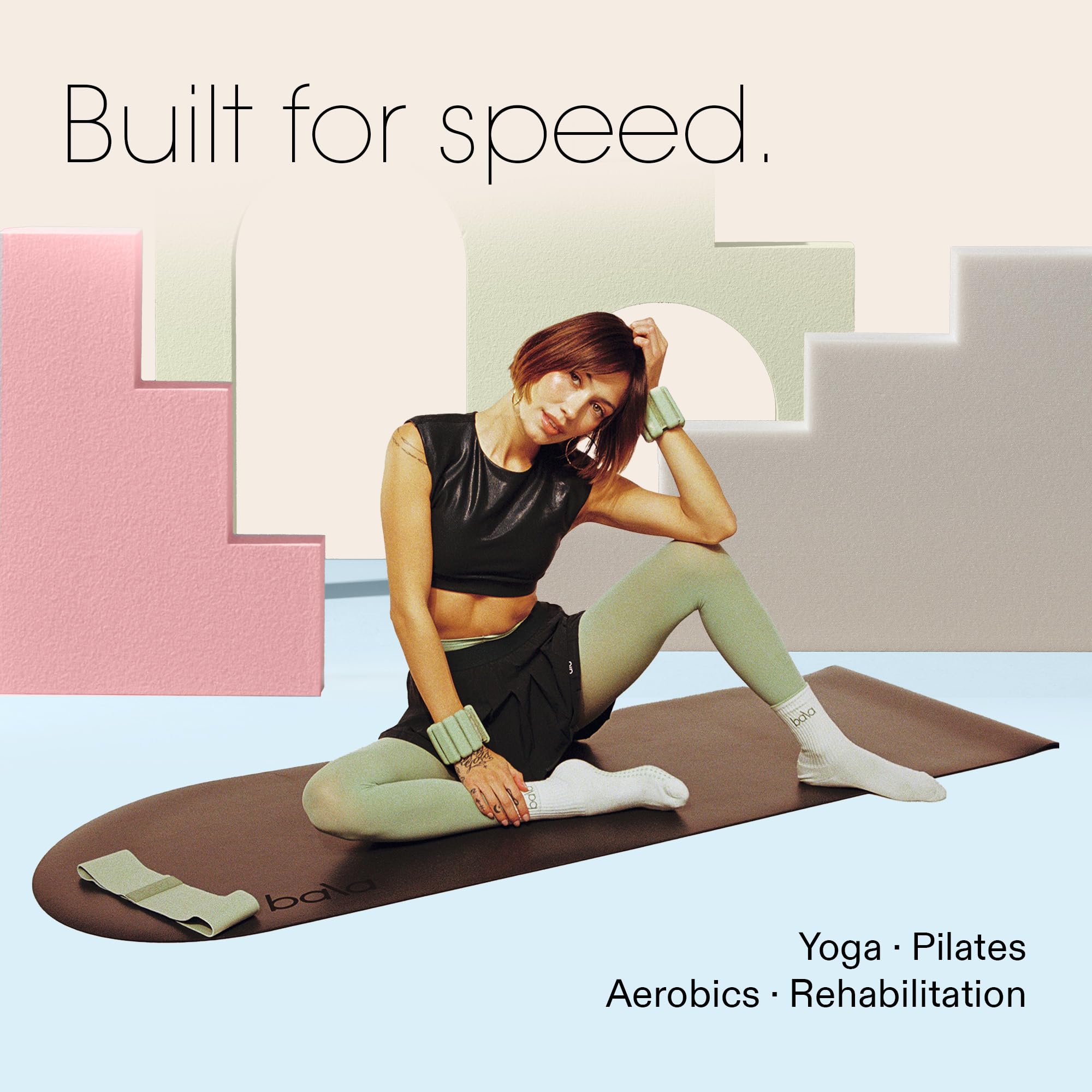 Bala Non-Slip Yoga Mat for Home Gym - Thick Exercise Mat for Yoga, Pilates, Stretching & Fitness Workouts - Perfect for Home, Studio & Travel Use