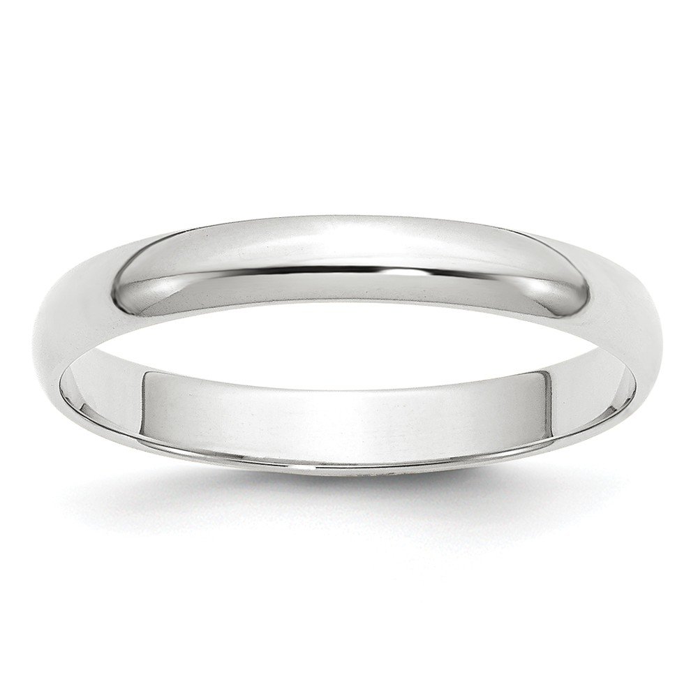 14K Solid White Gold 3mm Half Round Wedding Band Ring for Women - Perfect for Engagement, Anniversary & Bridal Jewelry Gifts