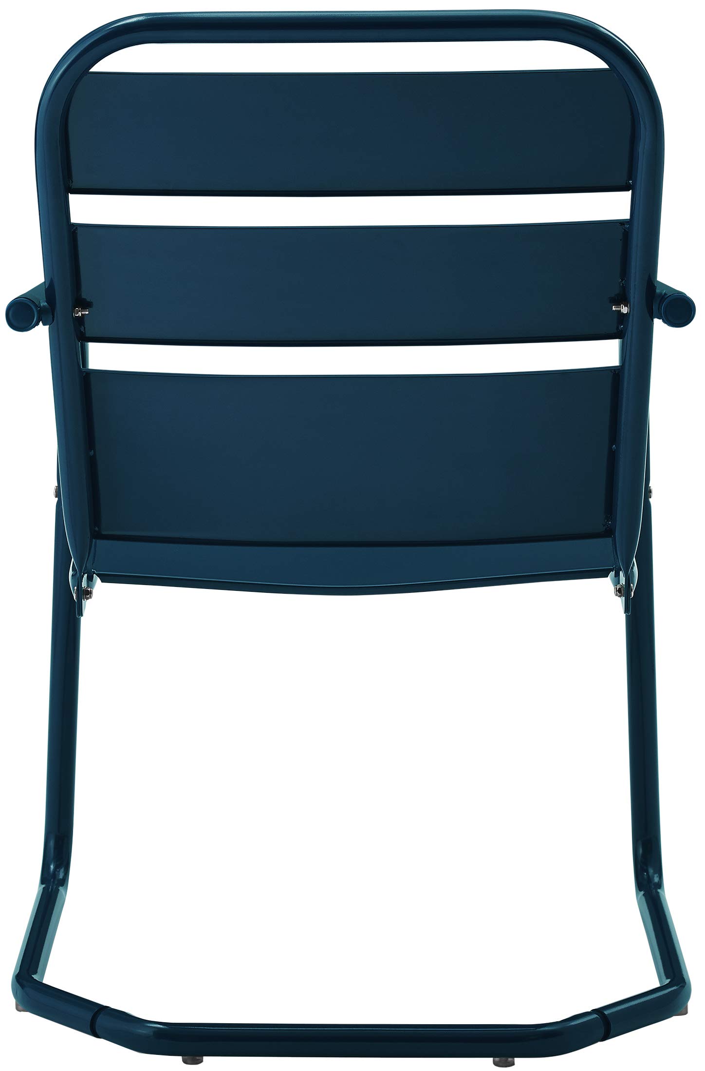 Crosley Brighton 2-Piece Outdoor Chair Set - Retro Metal Patio Dining Chairs for Porch, Deck, Garden - Navy Blue - Perfect for Backyard Relaxation & Outdoor Entertaining