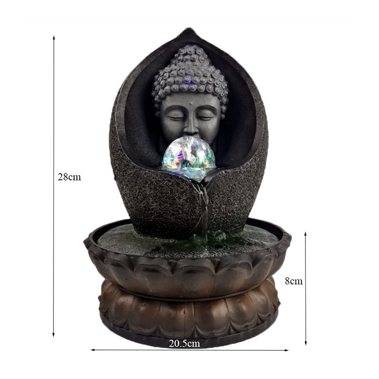 Handmade Buddha Statue Desktop Waterfall Fountain - Indoor Zen Water Feature for Office Feng Shui, Home Decor & Relaxation | Perfect for Meditation Spaces, Work Desks & Living Room Decor