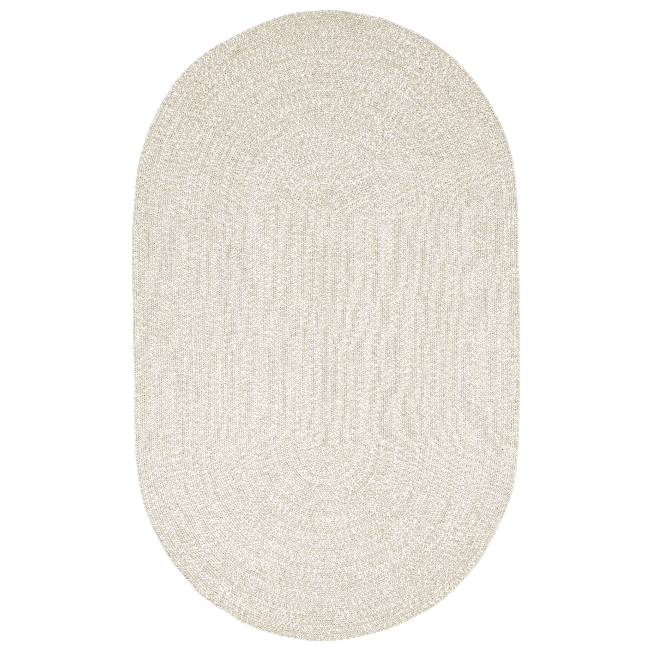 Premium Reversible Braided Oval Rug 8'x10' - Soft Washable Indoor/Outdoor Carpet for Living Room, Bedroom, Office - Cream-White Home Decor - Perfect for High Traffic Areas & Cozy Spaces
