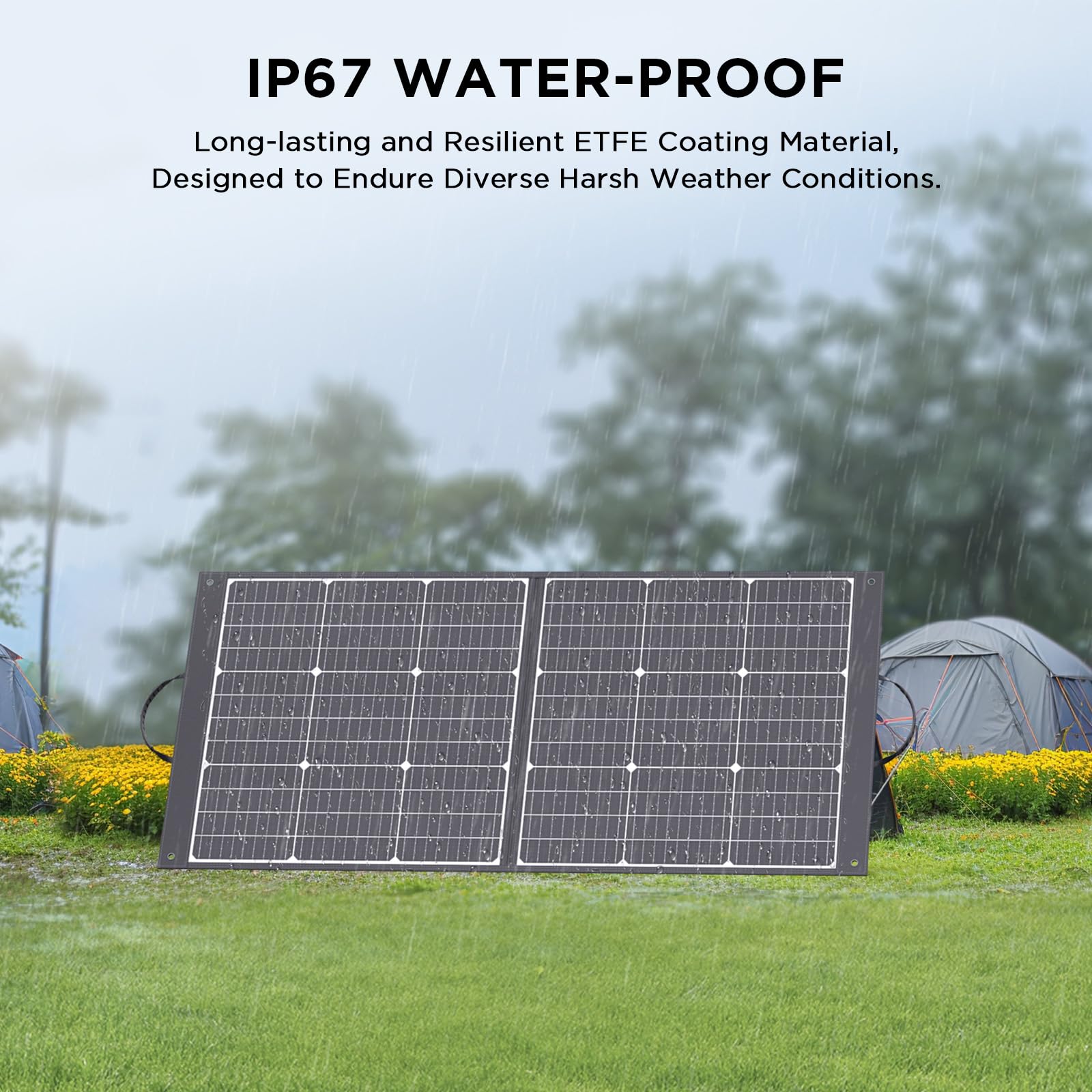 100W Portable Solar Panel for Power Station - 9BB Ultralight Foldable Solar Charger with USB-A & USB-C Output, 23.5% High Efficiency, IP67 Waterproof, Adjustable Kickstands - Perfect for Camping, RV Trips, Emergency Power During Blackouts