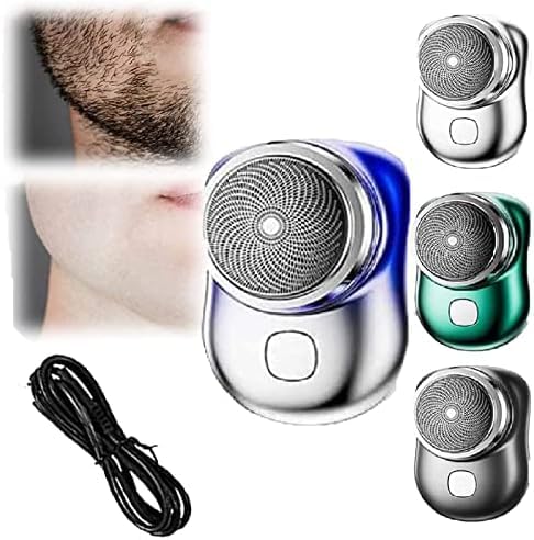 2023 Upgraded Powerful Storm Men's Electric Shaver - Rechargeable USB Wet/Dry Shaver, Compact Travel Size for Smooth Shaving (Blue) | Perfect for Home, Travel & Gym Use