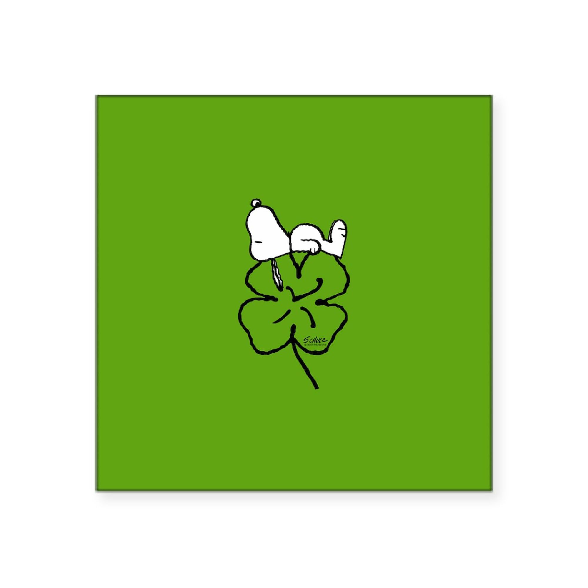 Peanuts Woodstock Lucky Square Sticker - 3x3 Inch Bumper Sticker Car Decal for Windows, Laptops & DIY Crafts - Funny Snoopy Gift for Fans