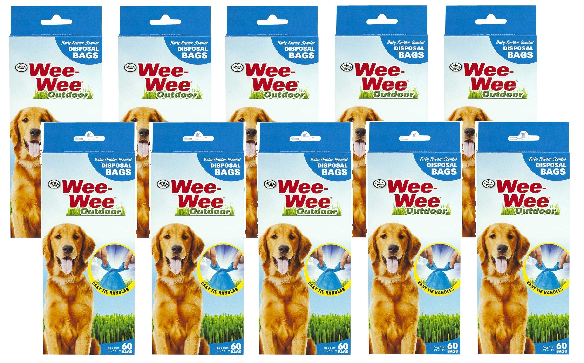 Four Paws 600 Count Dog Waste Bags - Biodegradable Poop Bags for Dogs, 10 Rolls with 60 Bags Each | Perfect for Dog Walking, Park Visits & Backyard Cleanup