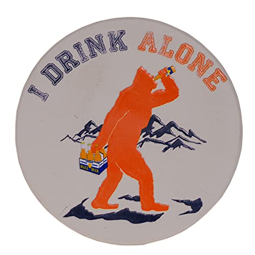 I Drink Alone Orange Coasters