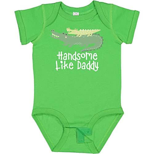 Inktastic Alligator Handsome Like Daddy Baby Boy Bodysuit - Cute Cotton Onesie for Newborns & Infants - Perfect for Family Photos, Playdates & Everyday Wear