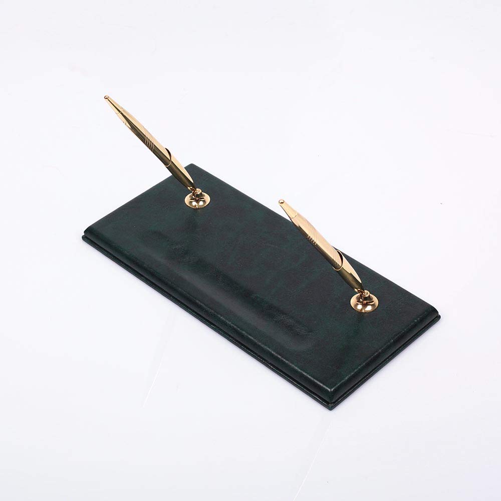 Premium Bonded Leather Desk Organizer Set - 10-Piece Office Desk Accessories with Document Tray | Green Leather Desk Supplies for Home & Office Organization | Perfect for Professionals, Students & Remote Workers