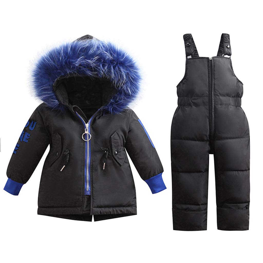 **Warm Winter Outfits for Baby Boys & Girls 1-4 Years Old - Hooded Down Jacket & Jumpsuit Set - Cozy Winter Clothes for Toddlers - Perfect for Snow Play, Outdoor Adventures & Cold Weather**