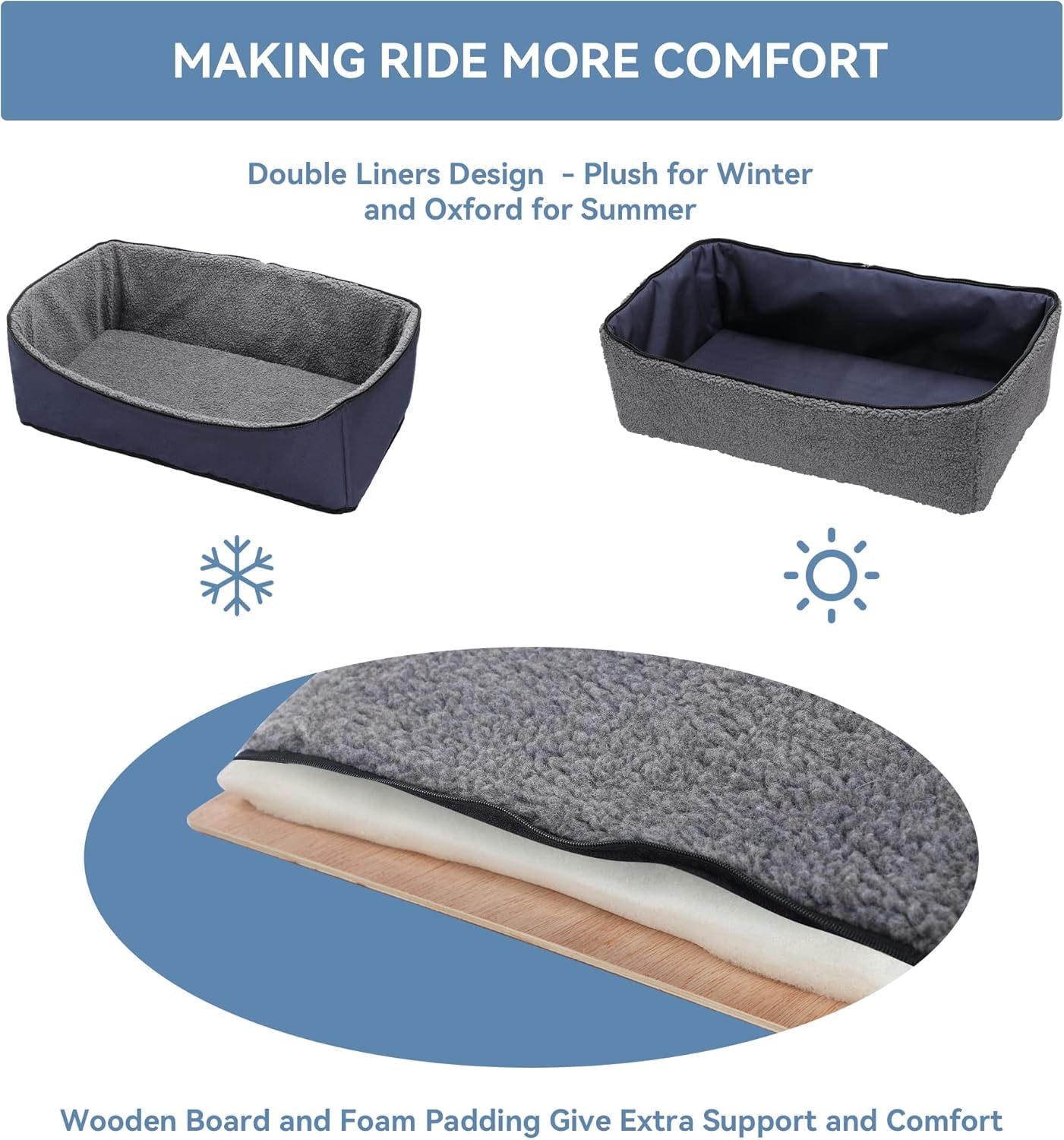 **A4Pet Large Dog Car Seat for Medium & Big Dogs - Washable Cover, Safety Leash & Storage Pockets - Foldable & Portable Pet Booster Seat for Travel, Road Trips & Outdoor Adventures**