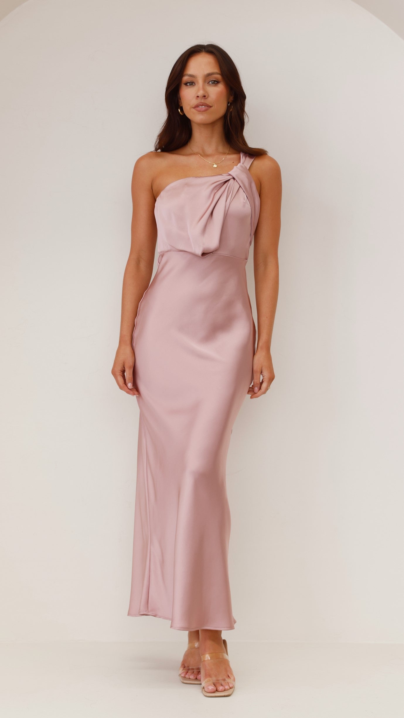 Greta Maxi Dress for Women - Elegant Dusty Pink Flowy Long Dress for Summer, Beach, Wedding & Special Occasions