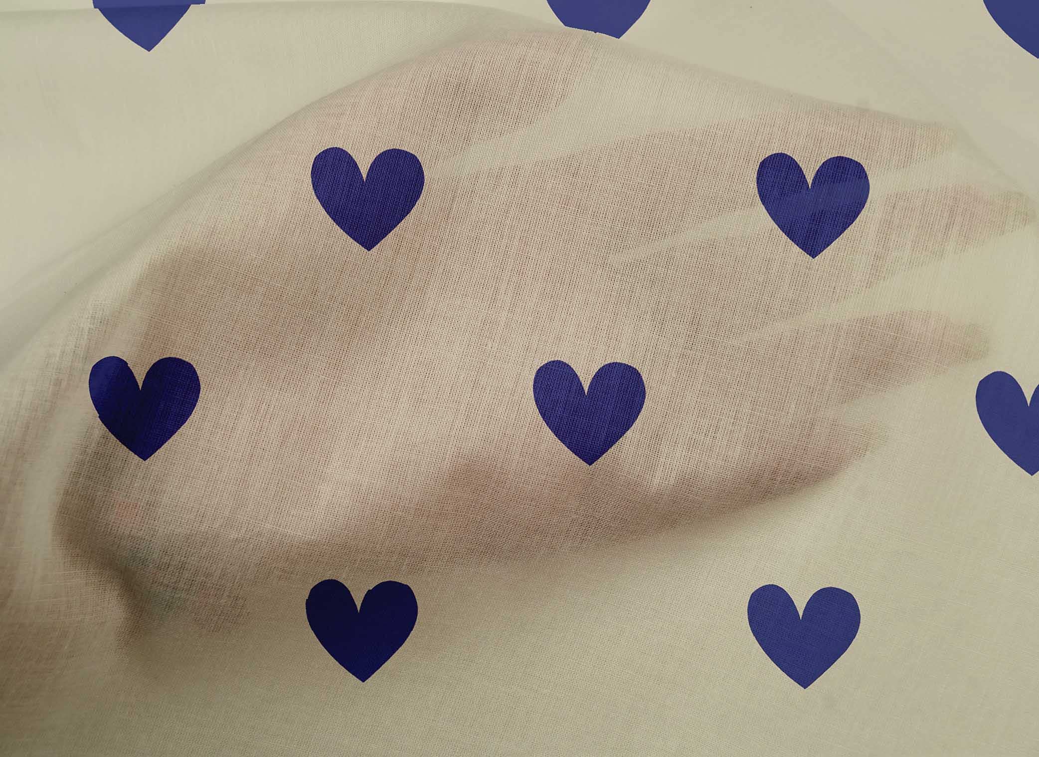 oneOone Cotton Cambric Off White Fabric with Hearts Print - 42 Inch Wide by The Yard for DIY Clothing, Quilting & Sewing Projects | Perfect for Dresses, Blouses & Home Decor