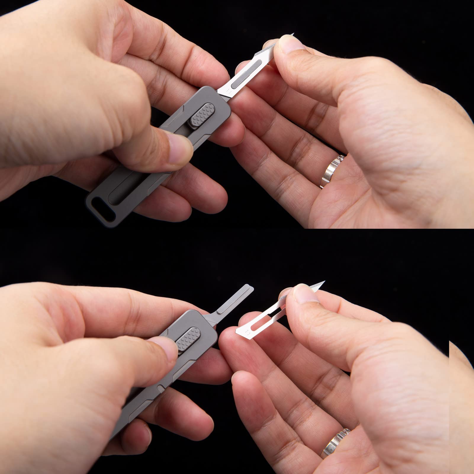 Mini Retractable Utility Box Cutter Knife - 10pcs #11 Scalpel Blades, 2.75