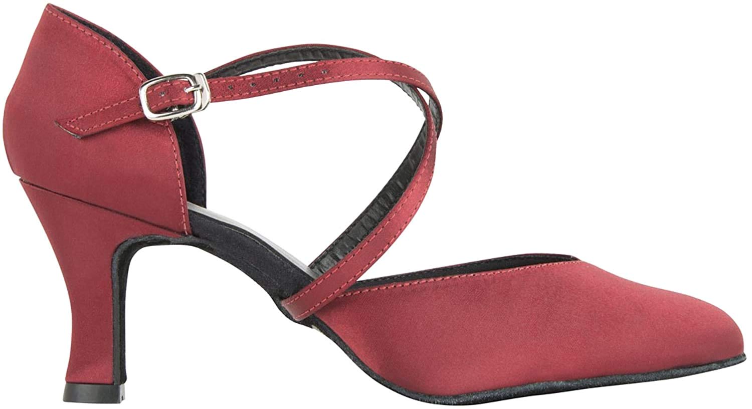 So Danca BL156 Satin 2.5 Inch Heel Ballroom Dance Shoes with Adjustable Cross Straps - Perfect for Latin, Tango & Competition Dancing