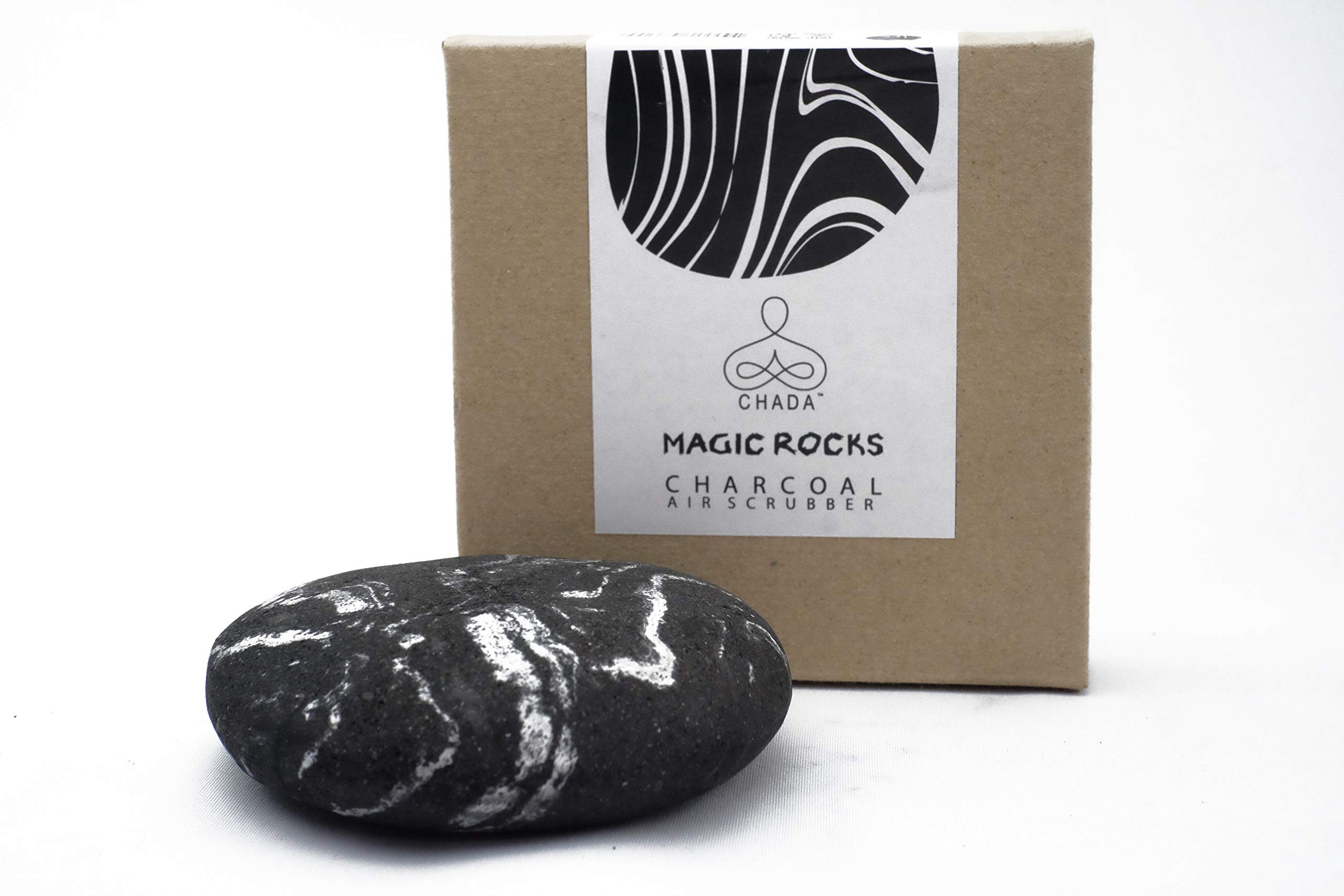 Chada Magic Rocks: 100% Natural Activated Charcoal Air Freshener - Chemical-Free, Fragrance-Free Deodorizer for Home, Car & Closet | Eliminates Odors, Purifies Air & Absorbs Smoke Smell (180g) | Perfect for Pet Areas, Bathrooms & Kitchen