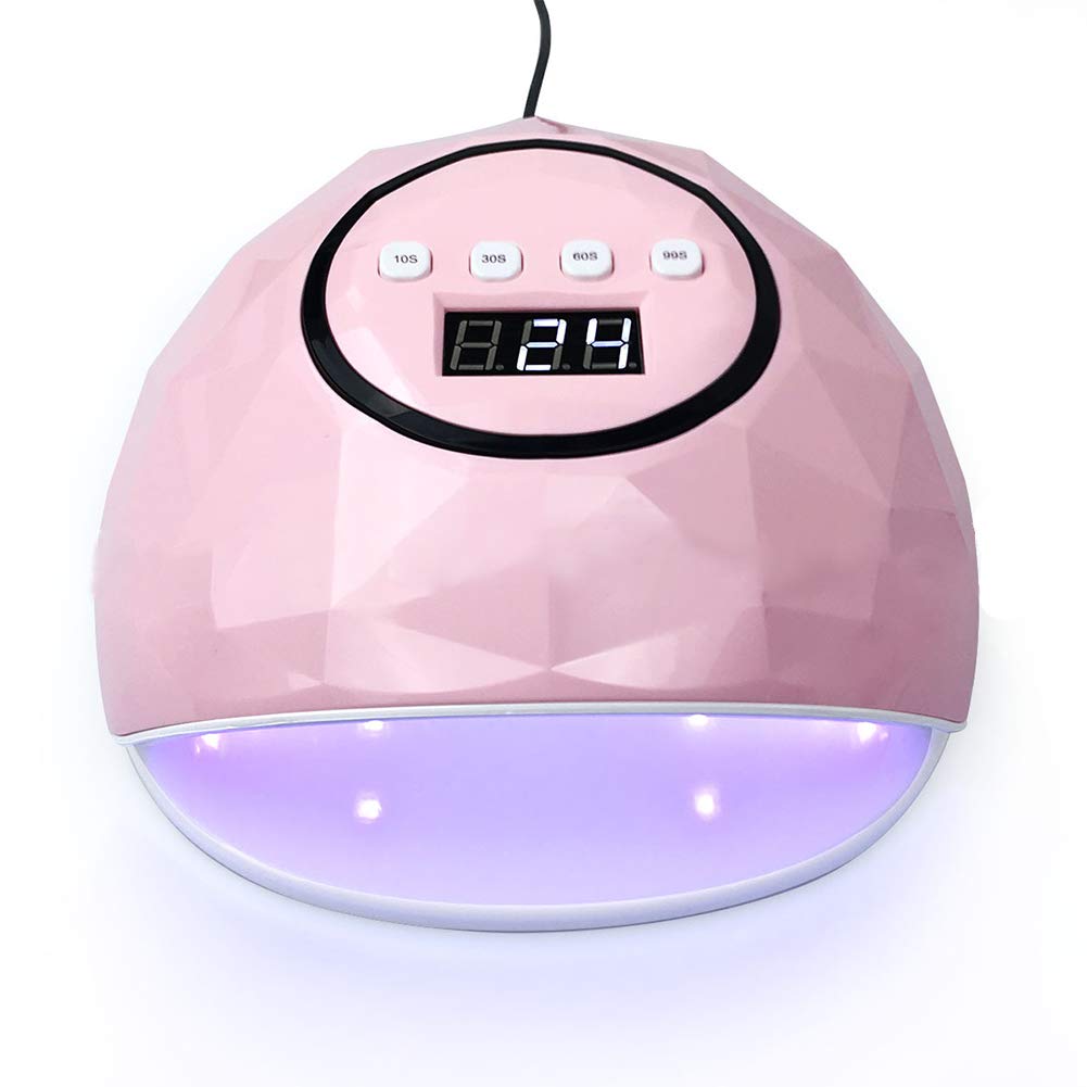 UV LED Nail Dryer with Intelligent Sensor & Timer - High Power 110V/240V Nail Lamp for Gel Polish Curing (Pink) | Perfect for Home Manicures & Salon Nail Art
