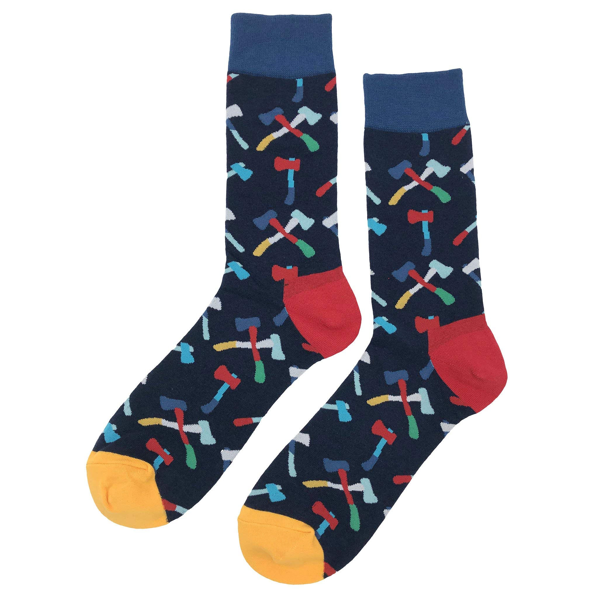 Funky Crazy Dress Socks for Men - Novelty Cotton Crew Socks Size 8-12 with Colorful Fun Designs - Perfect Gift for Dad, Husband & Friends - Great for Parties, Gag Gifts & Everyday Wear