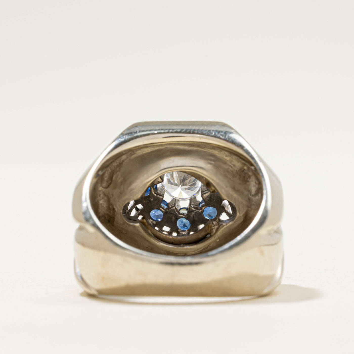 1.43ctw Diamond & Sapphire Cocktail Ring for Women - Elegant 1.01ctw Gemstone Jewelry in Size 11 | Perfect for Evening Parties, Weddings & Special Occasions