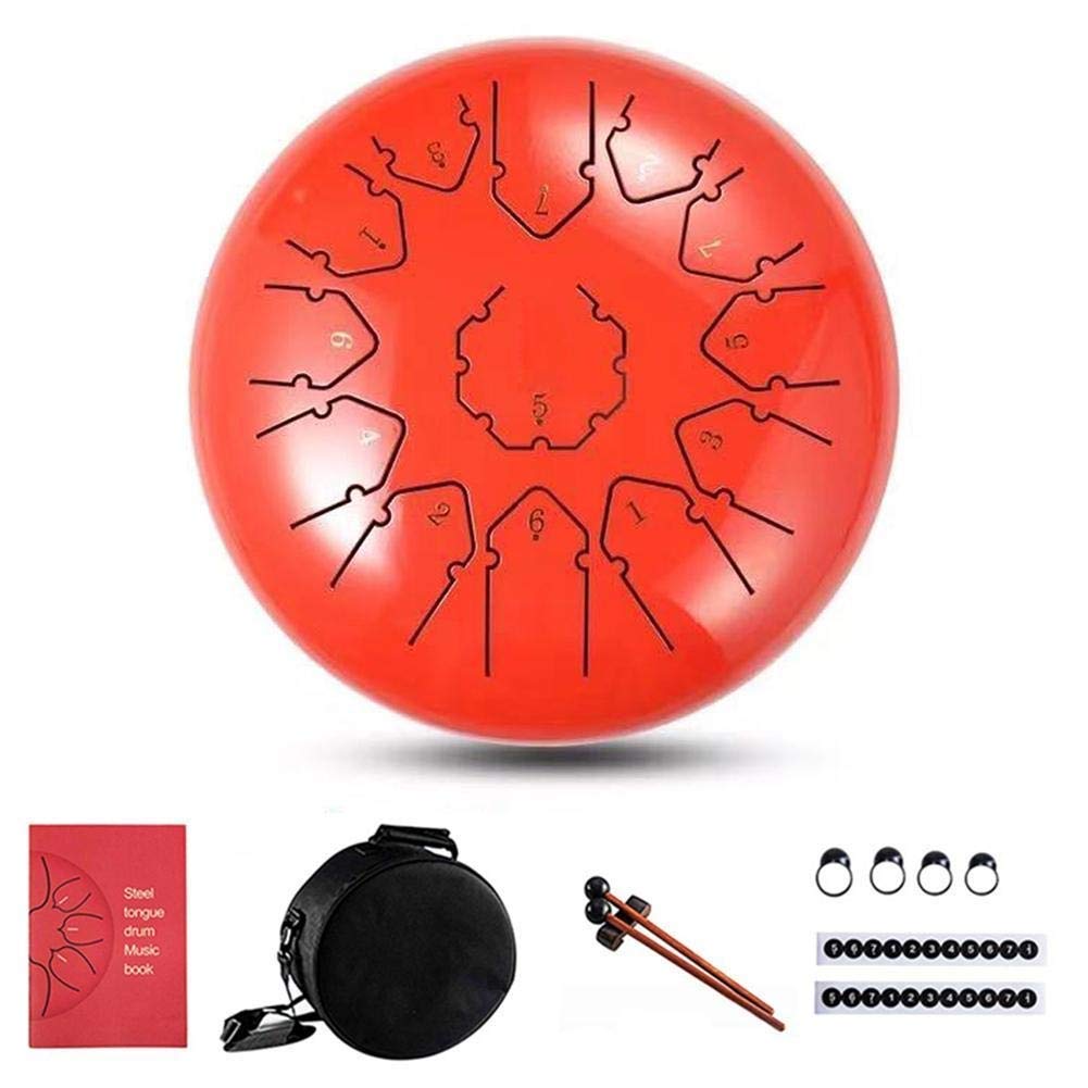 12-Inch Tunable Steel Tongue Drum - 13-Note Hand Pan Drum Percussion Instrument with Mallets | Perfect for Meditation, Music Therapy & Relaxation