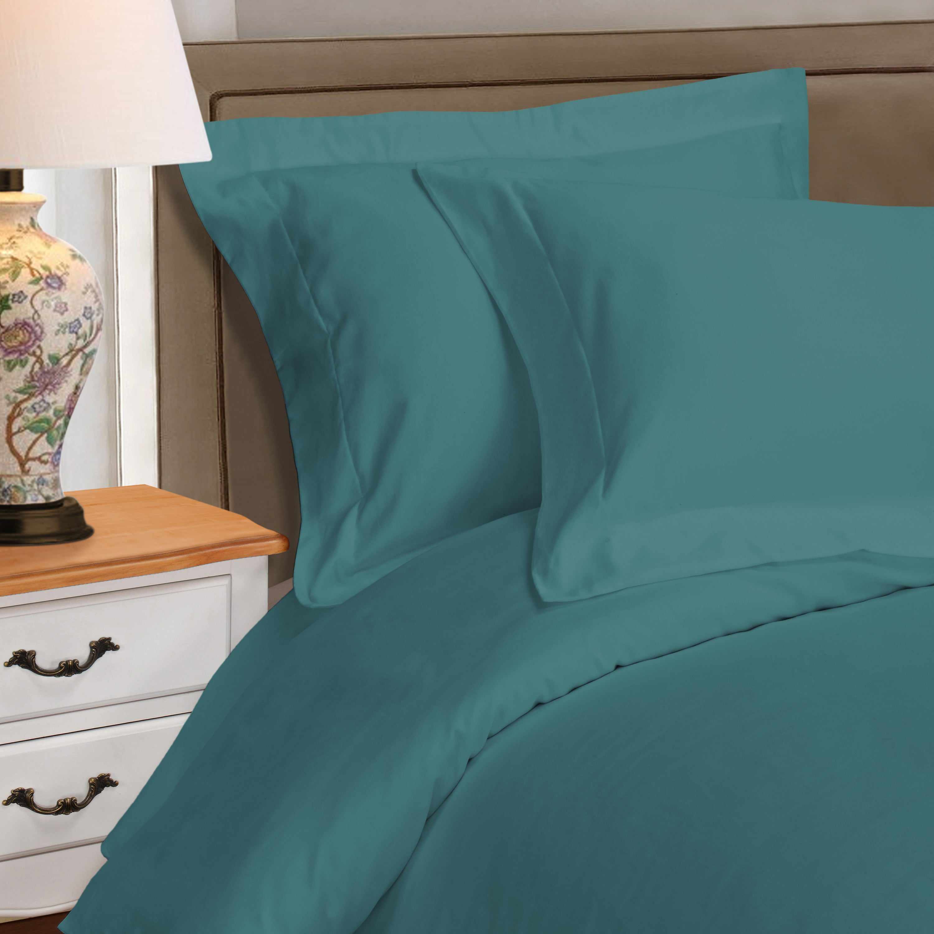 1000 Thread Count Egyptian Cotton Solid Duvet Cover Set - Luxury Bedding for Master Bedroom & Guest Room - Soft Breathable Duvet Cover for All Seasons