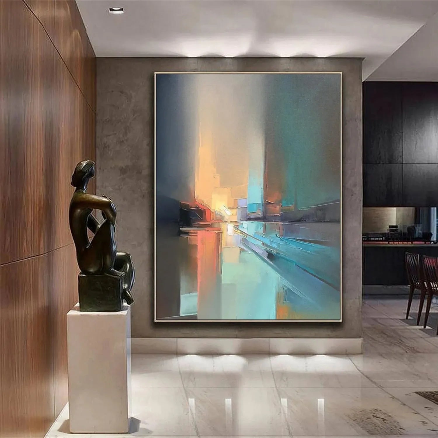 Abstract Painting #AB 204 - Modern Wall Art for Living Room, Bedroom & Office Decor | Large Canvas Artwork for Home & Commercial Spaces