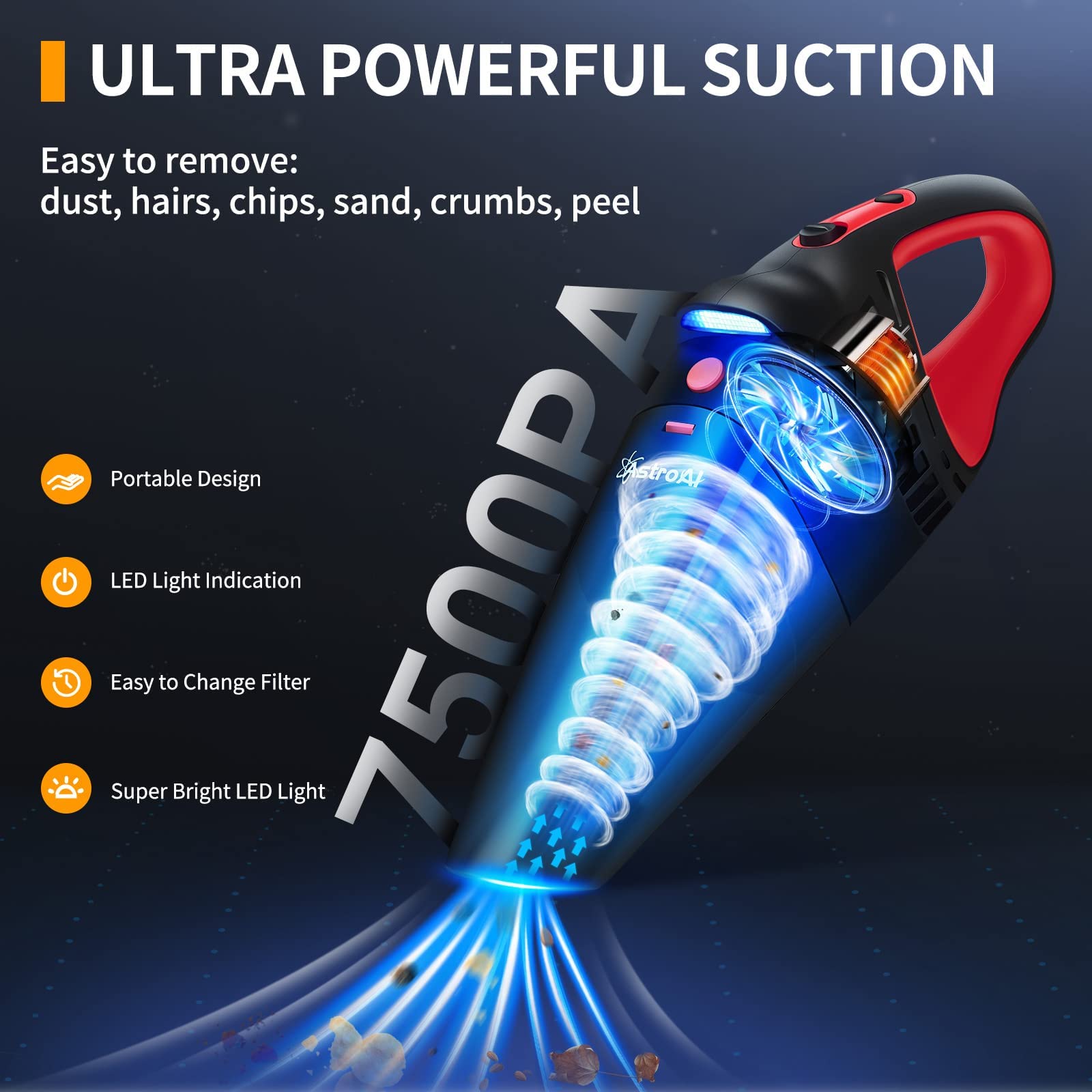 AstroAI Car Vacuum Cleaner & Tire Inflator Combo Kit - Portable Auto Accessories for Car Cleaning and Tire Pressure Maintenance | Perfect for Road Trips, Camping, and Emergency Car Care