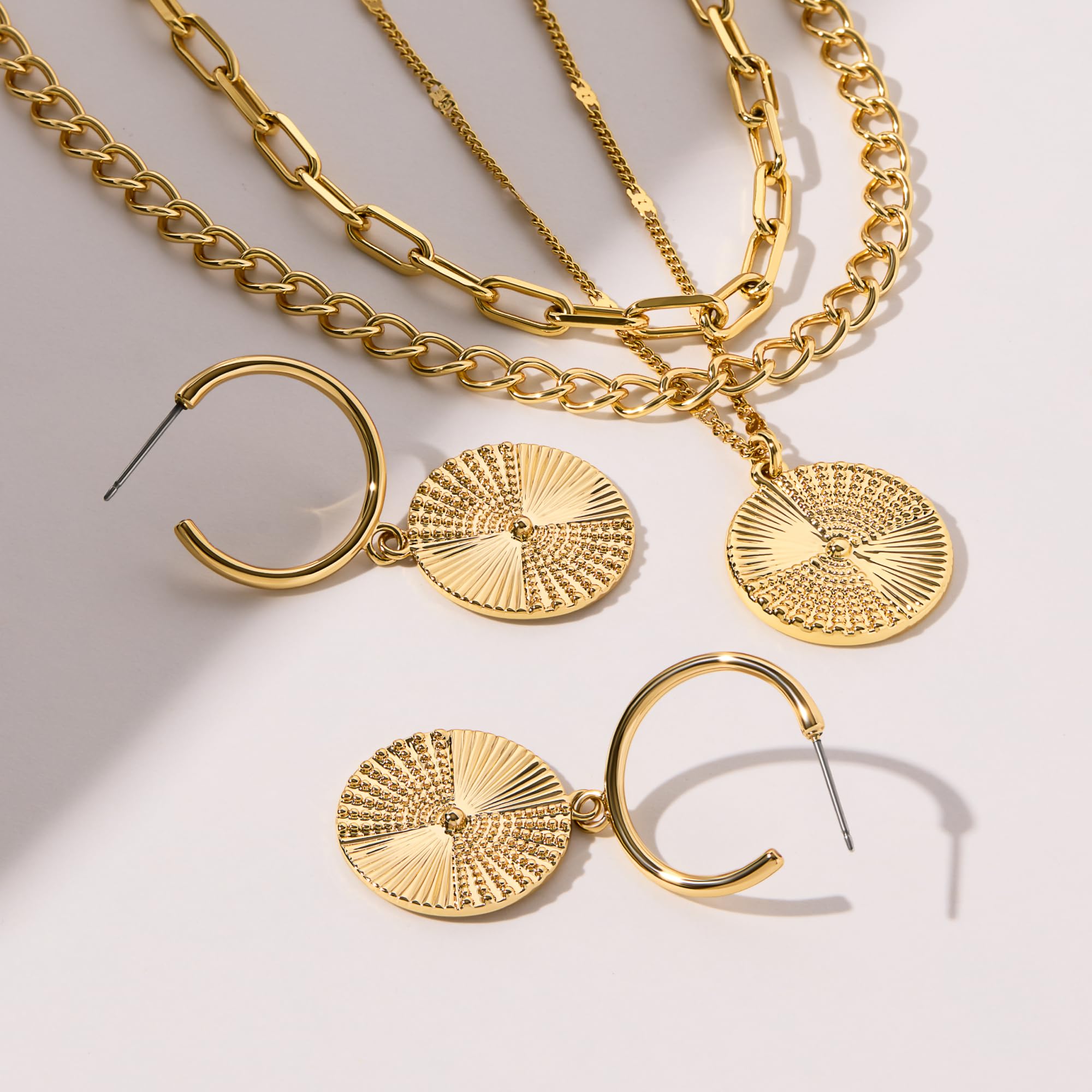Ana Luisa 14K Gold Plated Layered Necklace Set for Women - 2 Piece Chic Gold Chains for Stylish Layering | Hypoallergenic, Water Resistant, Tarnish Free Jewelry | Perfect for Everyday Wear, Date Nights & Special Occasions