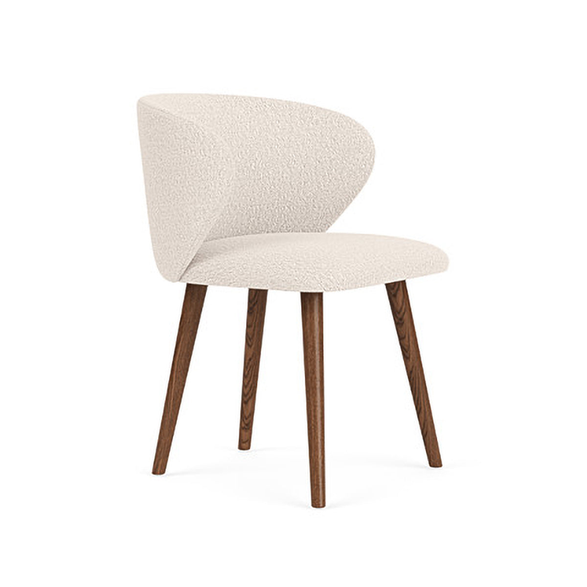 Ellie Boucle Dining Chair - Modern Upholstered Accent Chair for Kitchen, Dining Room, or Office - Soft Textured Fabric & Sturdy Wooden Legs - Perfect for Home Decor & Entertaining