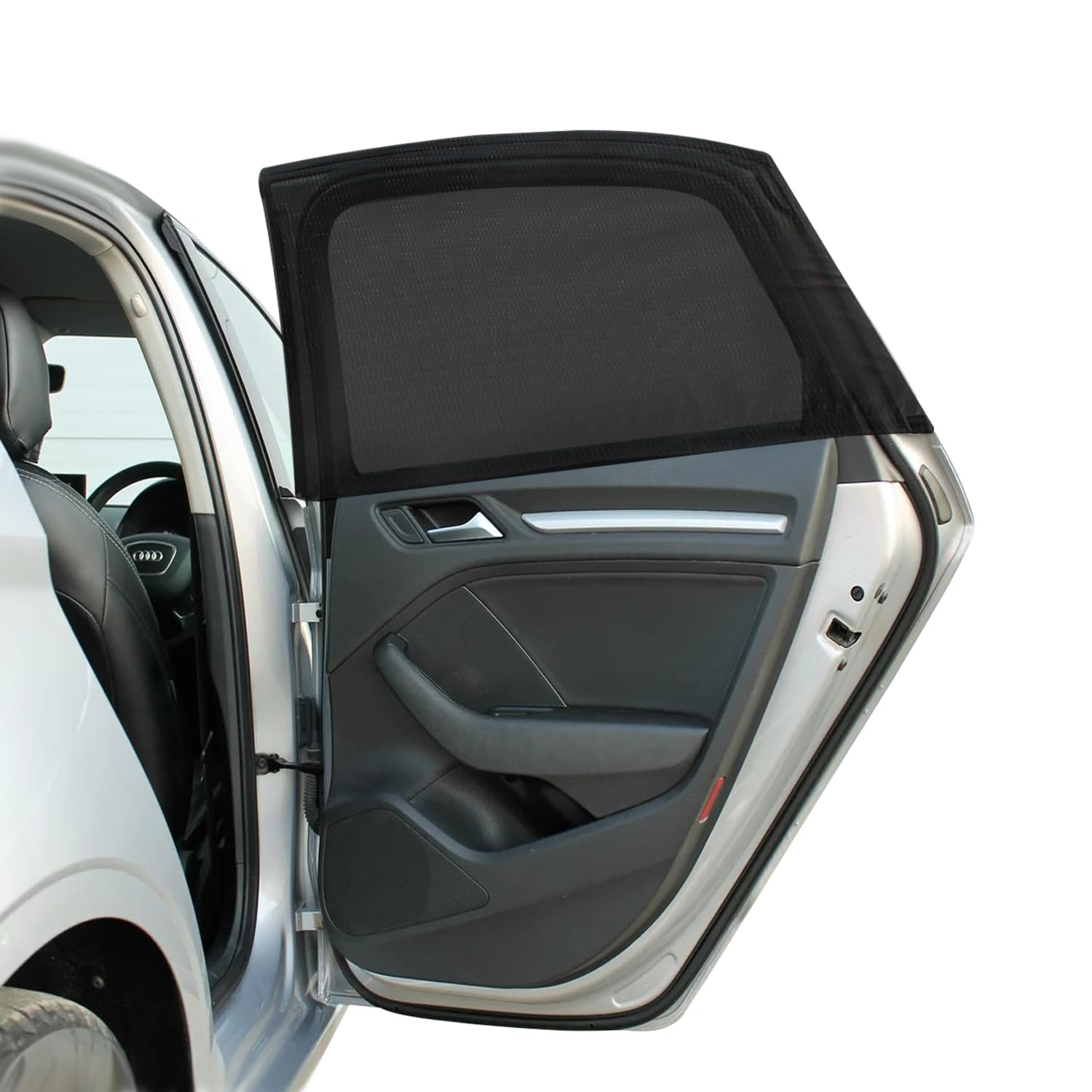 2 Pack Breathable Car Window Shades for Baby – Super Stretchy Sun Shade Blocks Heat & UV Rays – Universal Fit for 98% of Cars & SUVs – Perfect for Road Trips, Daily Commutes, and Protecting Baby from Sun Exposure