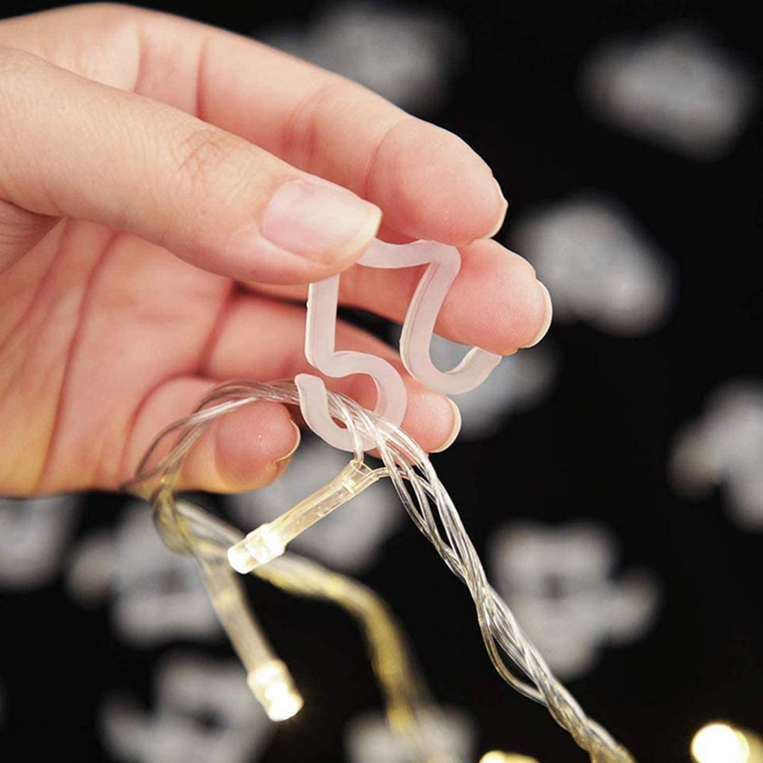 200-Pack Easter Light Clips - Universal Gutter Hooks for Outdoor String Lights - Durable Command Strips for Holiday & Party Decorations - Perfect for Easter, Christmas, and Outdoor Lighting Displays