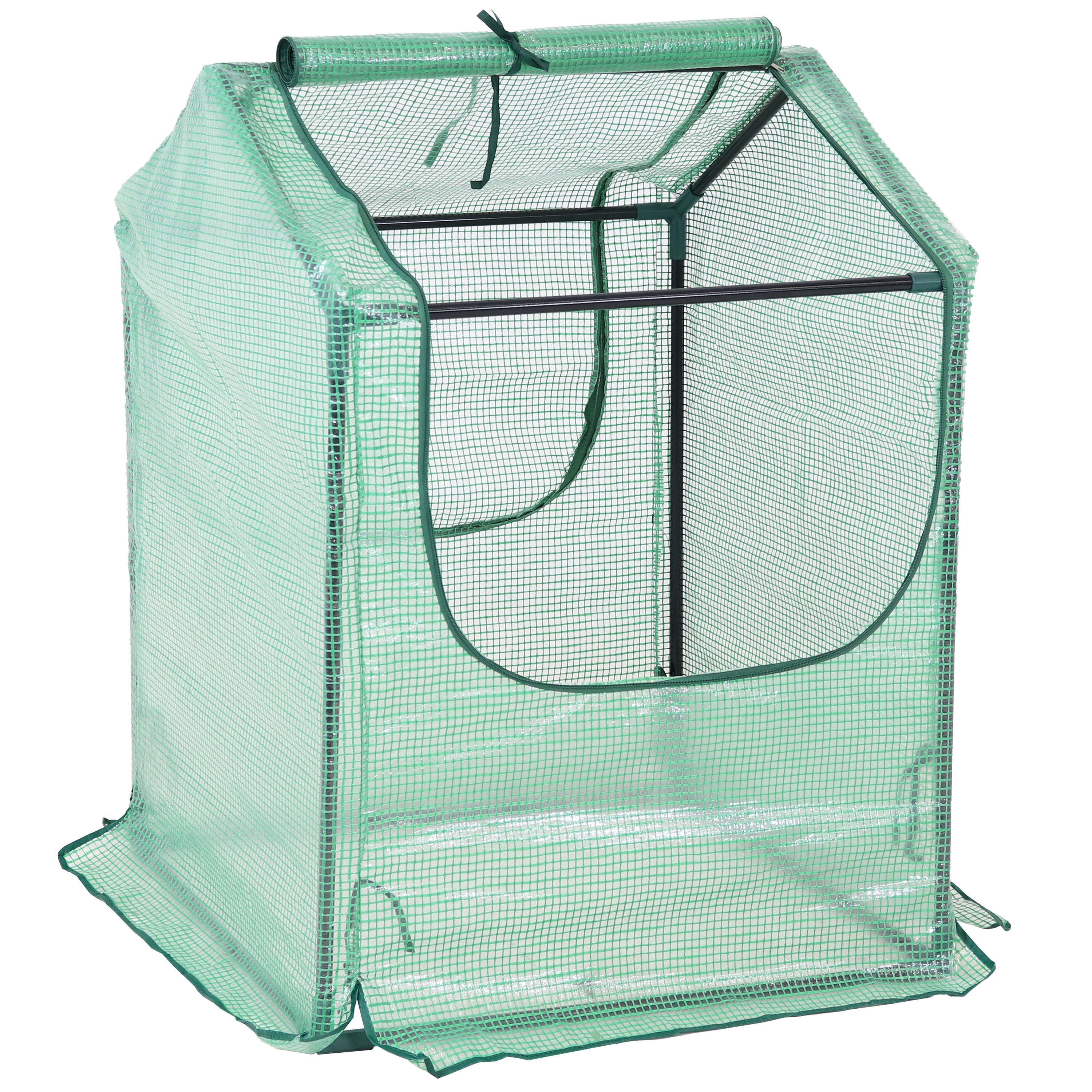 Sunnydaze Mini Greenhouse with 2 Side Doors - Portable Indoor/Outdoor Plant Protection for Herbs, Flowers & Seedlings - Perfect for Patio, Garden & Backyard Gardening