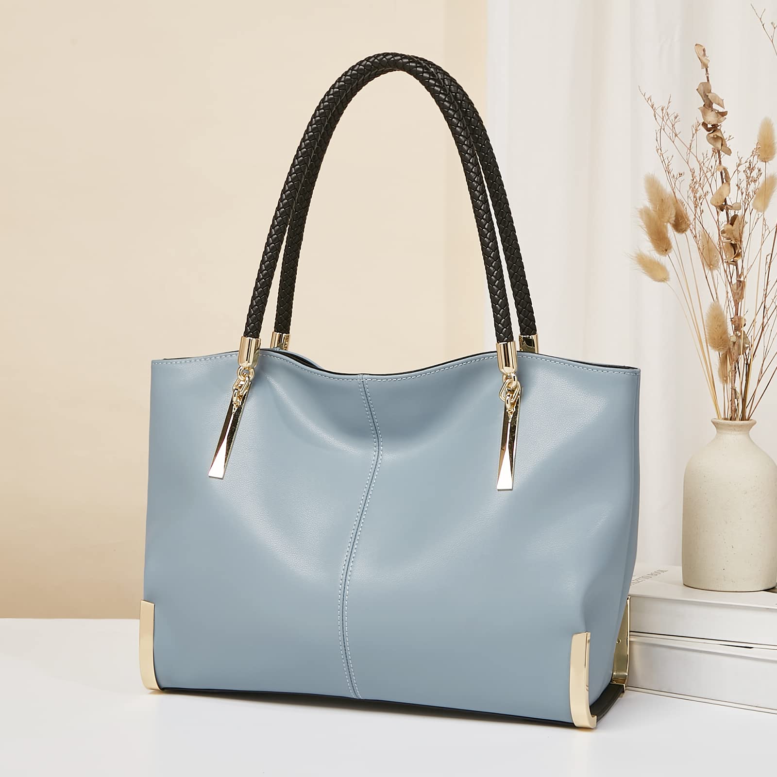 FOXLOVER Large Capacity Tote Bag for Women - Stylish Top Handle Shoulder Purse with Minimalist Design | Perfect for Work, Travel & Everyday Use
