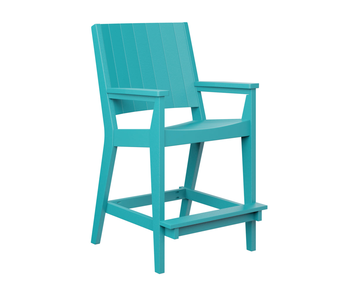Berlin Gardens Mayhew Chat Bar Chair - Rustic Wooden Bar Stool for Kitchen Island, Pub & Outdoor Patio - Comfortable Counter Height Seating for Home & Commercial Use