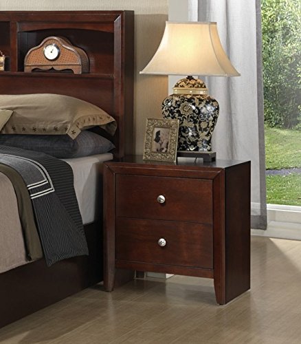 Poundex Brown Nightstand - Bedside Table with Drawer for Bedroom, Living Room & Guest Room - Compact & Stylish Storage Solution