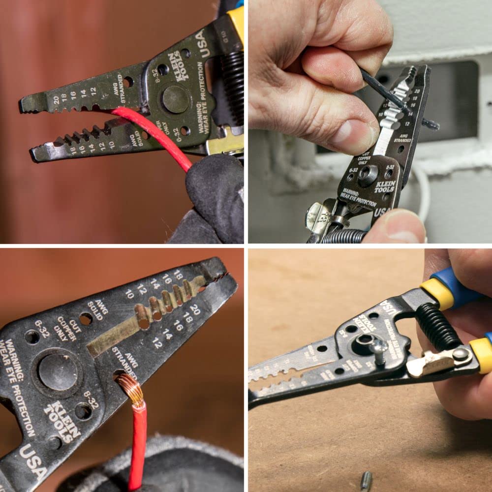 Klein Tools 11061 & 11055 Professional Wire Stripper and Cutter Set - Stranded & Solid Copper Wire Cutting Tool for Electricians, DIY Projects | Perfect for Home Wiring, Electrical Repairs, and Craft Projects