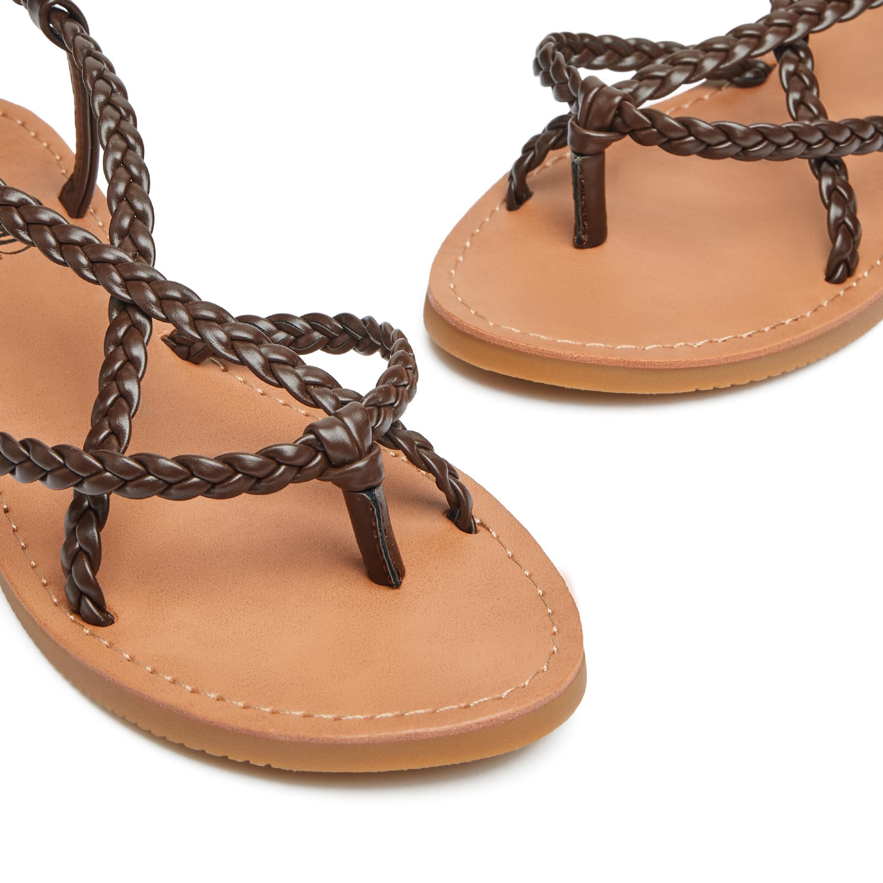 Women's Trary Lace-Up Gladiator Sandals - Open Toe Flat Dressy Summer Sandals for Beach & Casual Wear | 2023 Trendy Women's Fashion Footwear for Outdoor, Vacation & Daily Use